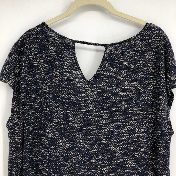 Lucky Brand  Blue Abstract Patterned Scoop Neck Jersey Midi Dress M - Picture 13 of 16